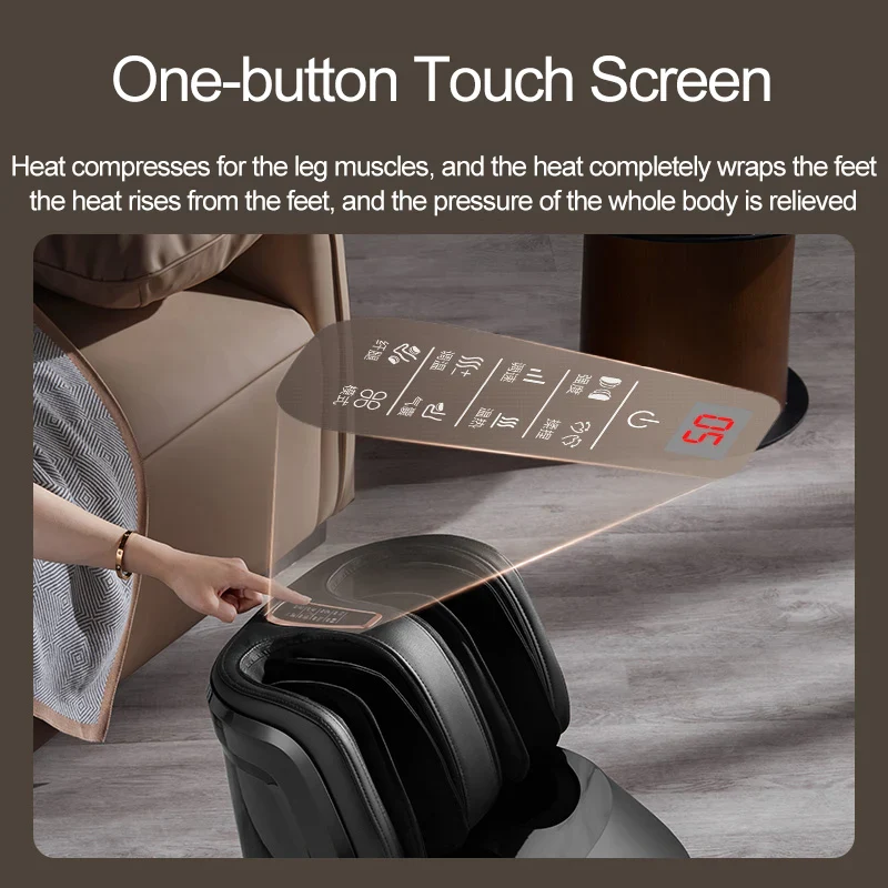 High Quality Air Pressure Electric Hot Heater Foot Massager Machine Vibrate Roller Bath Kneading Leg Foot Full Wrap Massage - Image 3