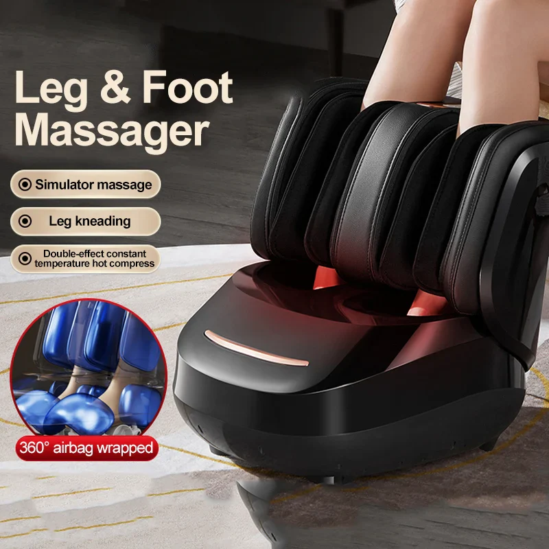 High Quality Air Pressure Electric Hot Heater Foot Massager Machine Vibrate Roller Bath Kneading Leg Foot Full Wrap Massage - Image 8