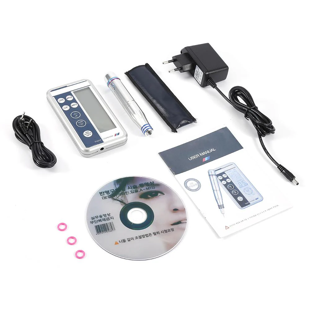 High Quality Electric Tattoo Pen Machine Kit Permanent Make Up Eyebrow Lip Eyeline Makeup Multifunction Pro Panel Control Set
