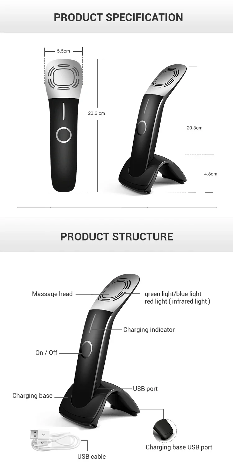 Home Beauty Instrument Facial Massage Facial Beauty Instrument Skin Whitening And Face-Lifting Instrument Free Shipping - Image 3
