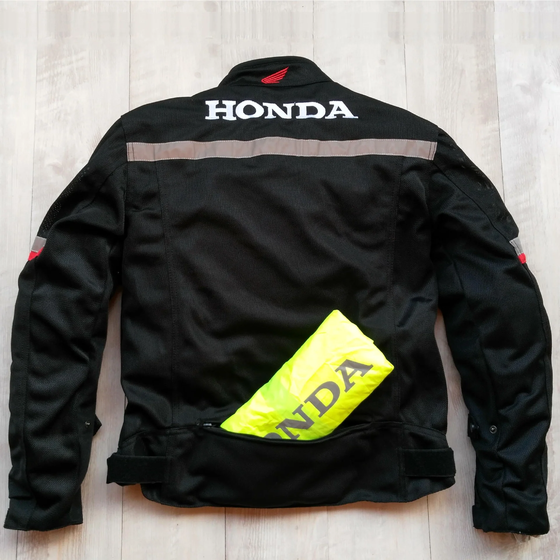 Honda Motorcycle Jacket Oxford Fabric Summer Breathable With 5 Pieces Removable Protectors - Image 4