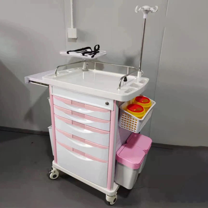 Hospital Abs Medical Emergency Trolley Hospital Drug Cart - Image 2