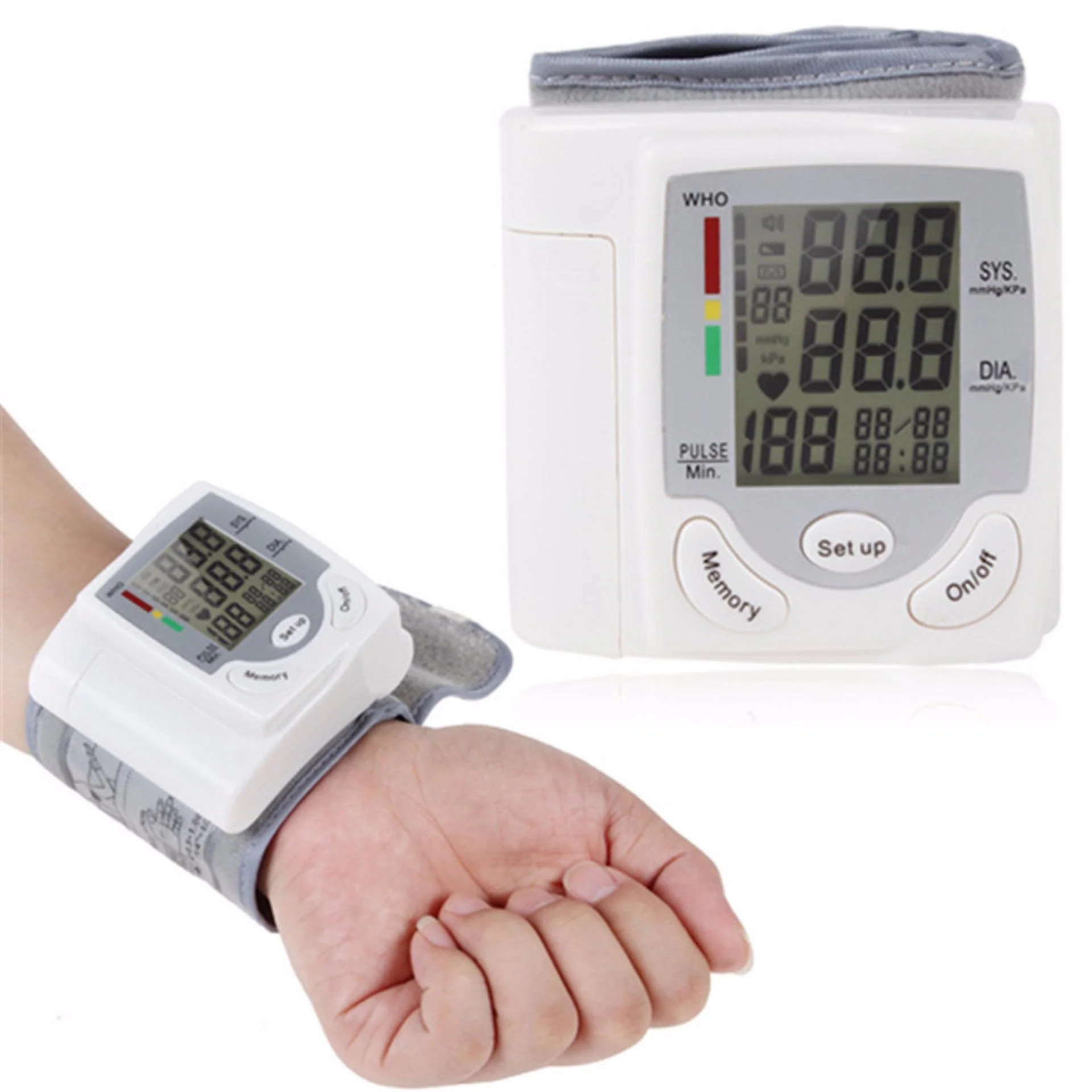 Household measure blood pressure device Full Automatic Sphygmomanometer Electronic Wrist Blood Pressure and heart rate Monitor - Image 3