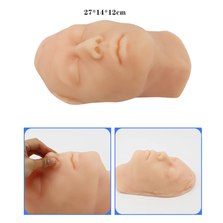 Micro Shaping Human Head Model Silicone Simulation Facial Injection Suture Skin Pad Kit Dummy With Skeleton - Image 3
