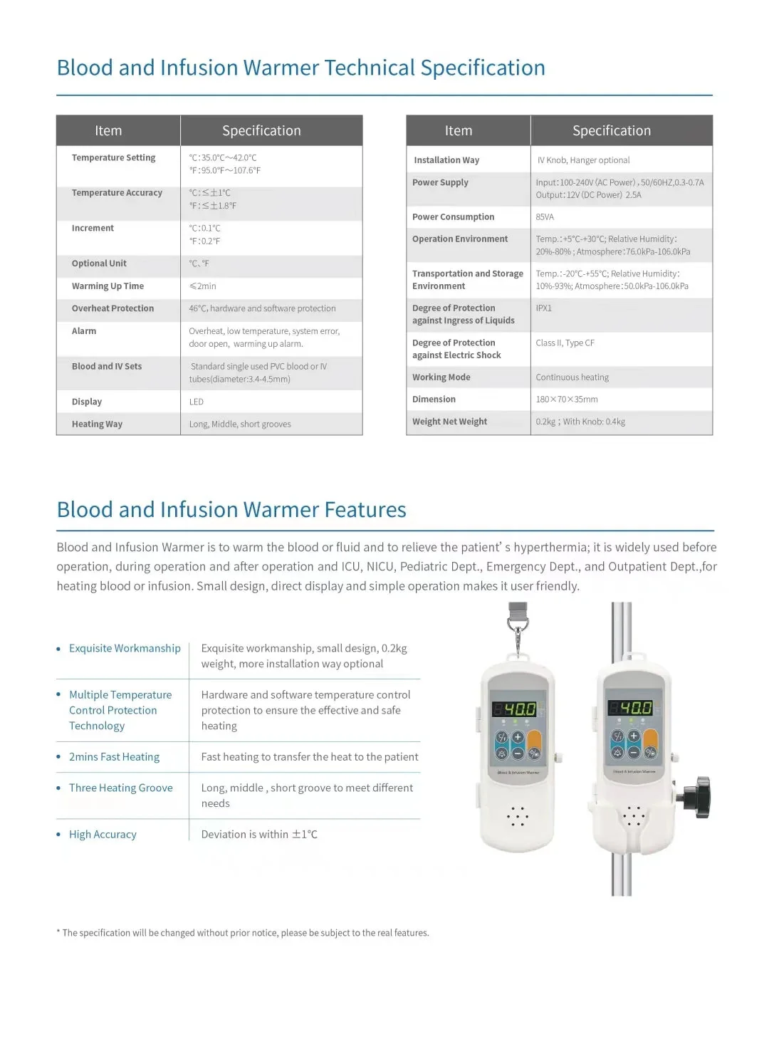 Human Vet Transfusion Heater Hospital Veterinary Thermostat Fluid Warming Portable Blood infusion Warmer - Image 3