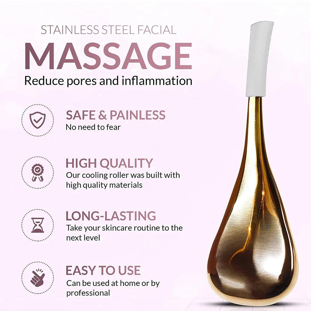 Ice Globes for Face 2PCS Luxury Rose Gold Cryo Sticks Face Roller Cold & Heat Relief Beauty Facial Massage Tools Birthday Gift - Image 2