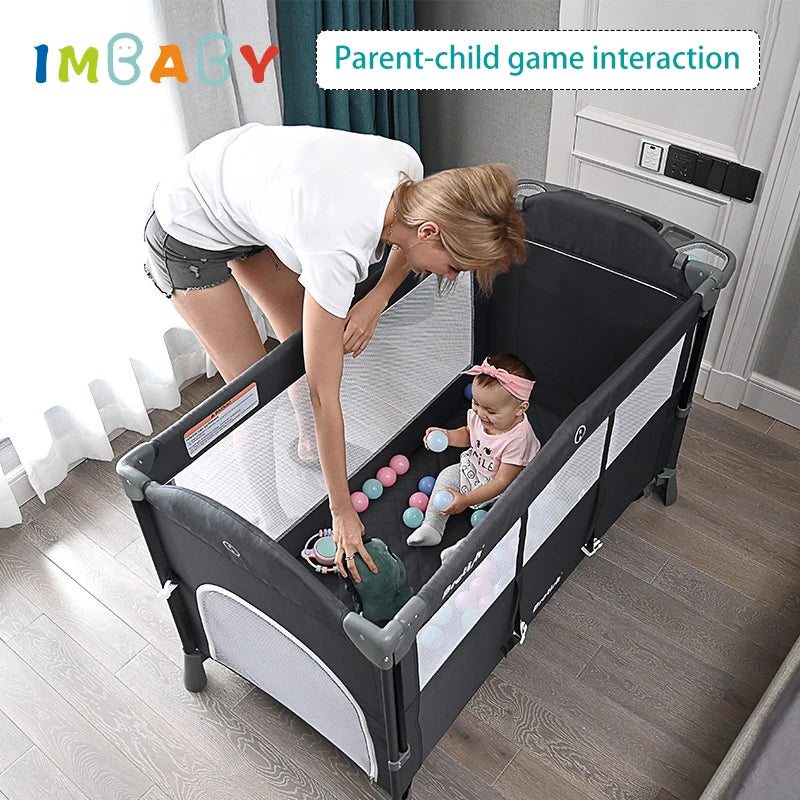 Portable Baby Bed with Diaper Table Multifunctional Newborn Bed Kids Cradle Rocker Baby Crib for 0-6 years Old Child Crib - Image 3