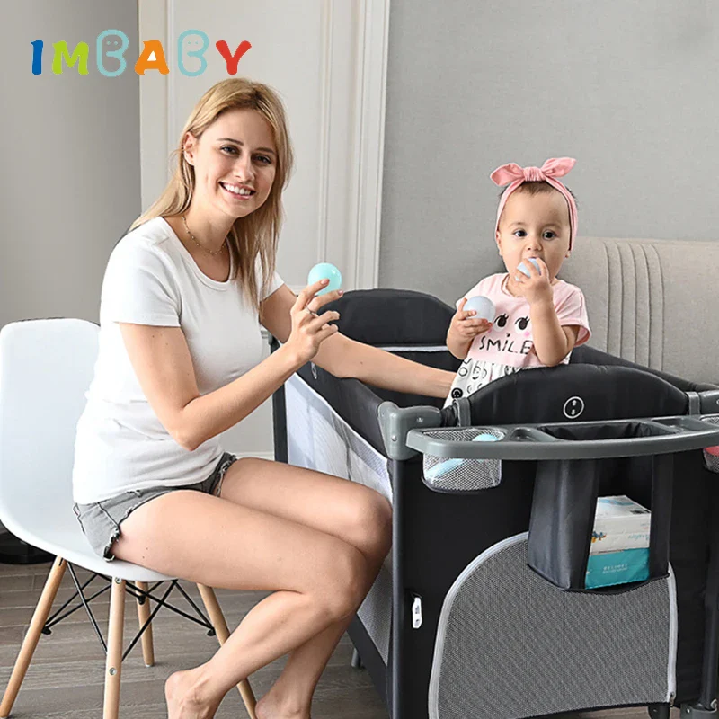 Portable Baby Bed with Diaper Table Multifunctional Newborn Bed Kids Cradle Rocker Baby Crib for 0-6 years Old Child Crib - Image 5