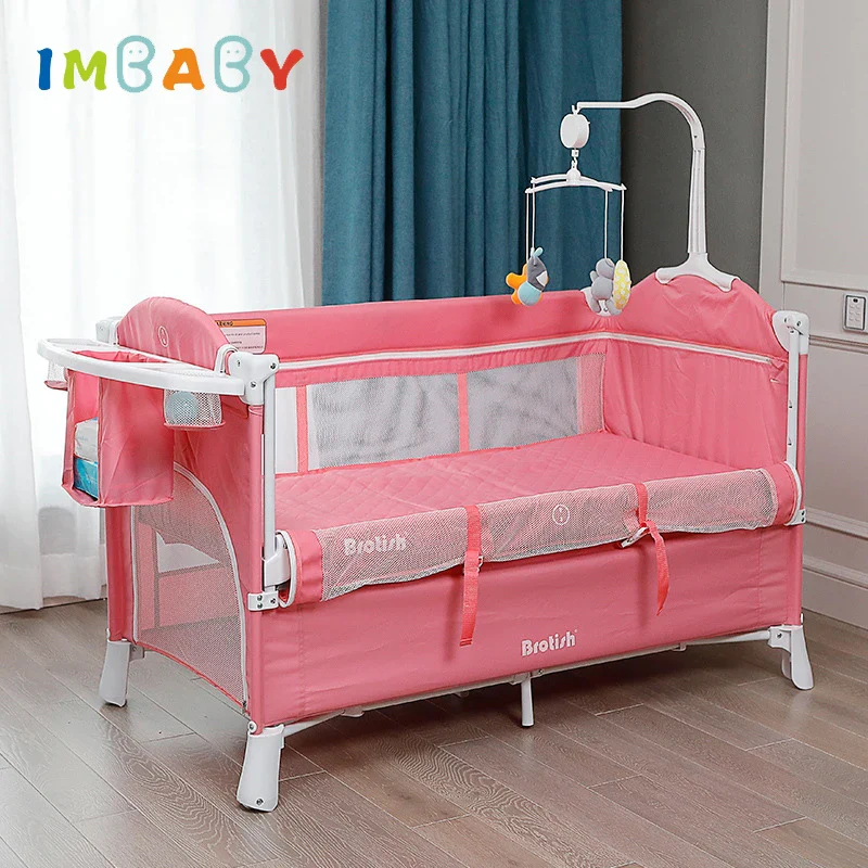 Portable Baby Bed with Diaper Table Multifunctional Newborn Bed Kids Cradle Rocker Baby Crib for 0-6 years Old Child Crib - Image 9