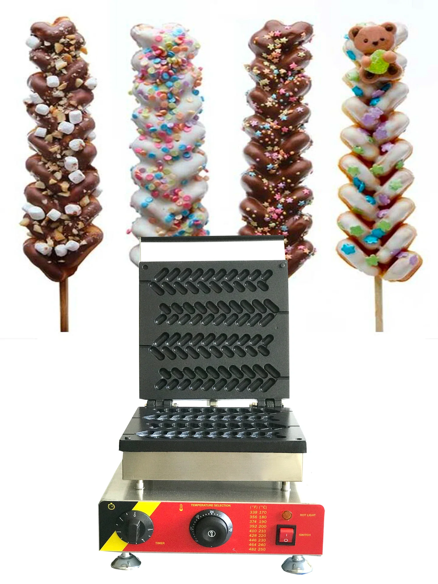Industrial Waffle Stick Machine Lolly Waffle Makers Electric Waffle Machine Baker Leaff Waffle Baking Iron Cake Oven - Image 2