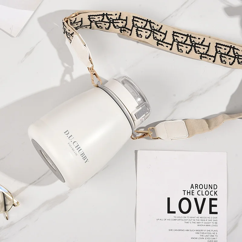 1000ml Insulation Cup Ladies Large Capacity Water Cup Children's Straw Net Red Pot Belly Cup Stainless Steel Water Bottle with Straw - Image 4