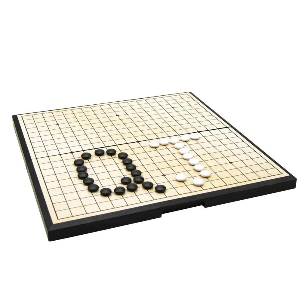 International chess MagiDeal Portable Magnetic Go Game Set With Single Convex Magnetic Plastic Stones Set Go Board for Party Travel Fishing Supply - Image 2