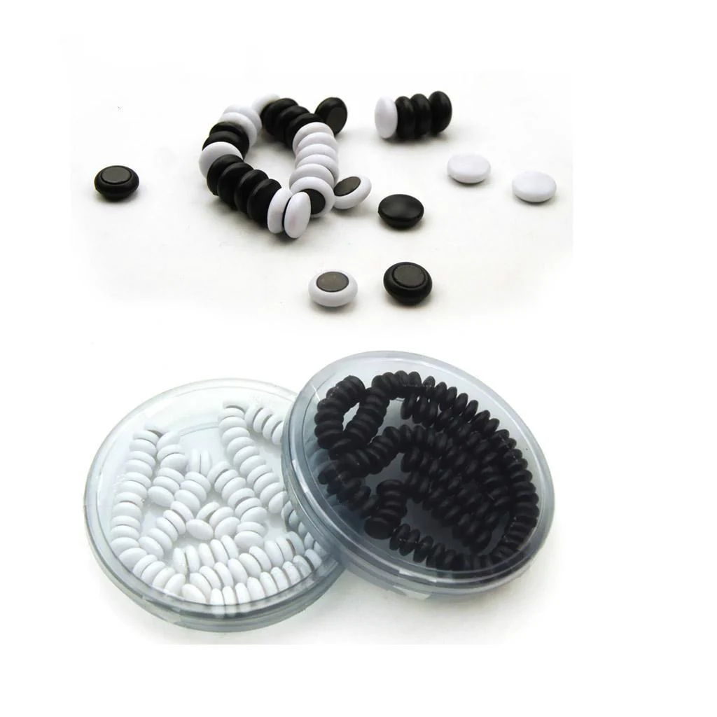 International chess MagiDeal Portable Magnetic Go Game Set With Single Convex Magnetic Plastic Stones Set Go Board for Party Travel Fishing Supply - Image 3