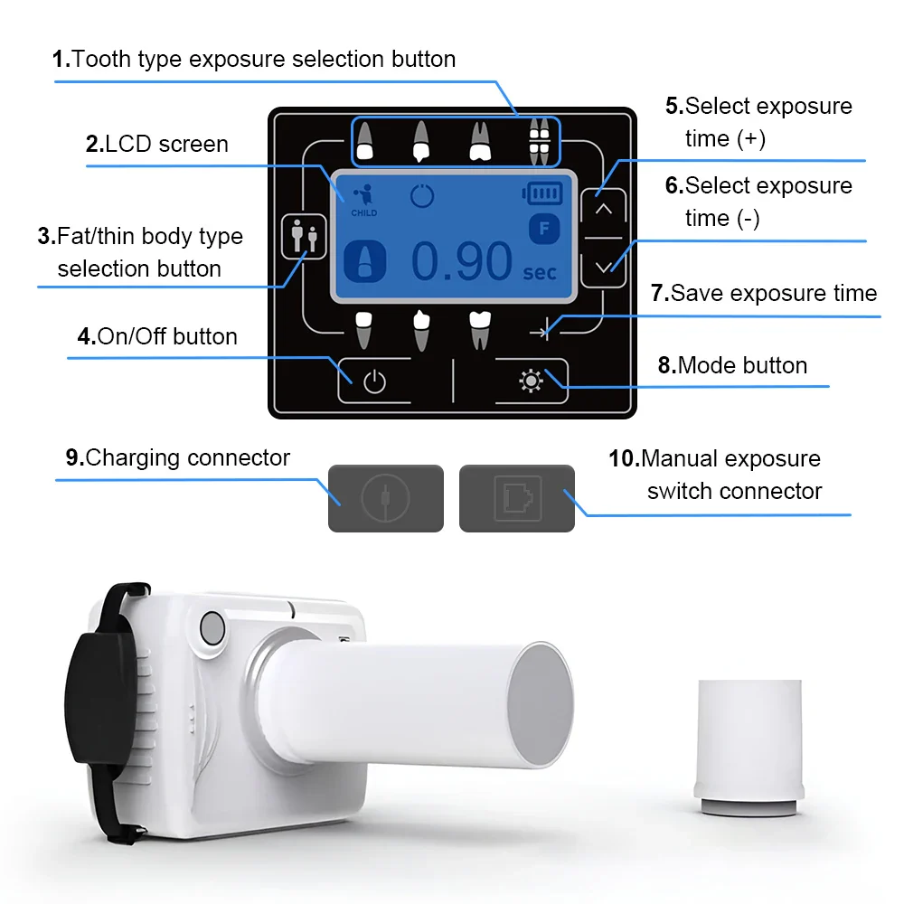Dental X Ray Dental Imaging System Intraoral Digital X-ray Sensor Size Image Sensor for Veterinary Clinics Dental Clinic - Image 2