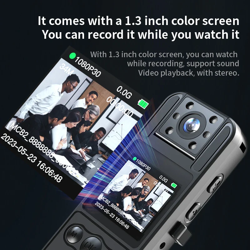 JOZUZE 2023 NEW 1080P HD Mini Camera Portable Digital Video Recorder BodyCam Infrared Night Vision Police Cam Small Camcorder - Image 3