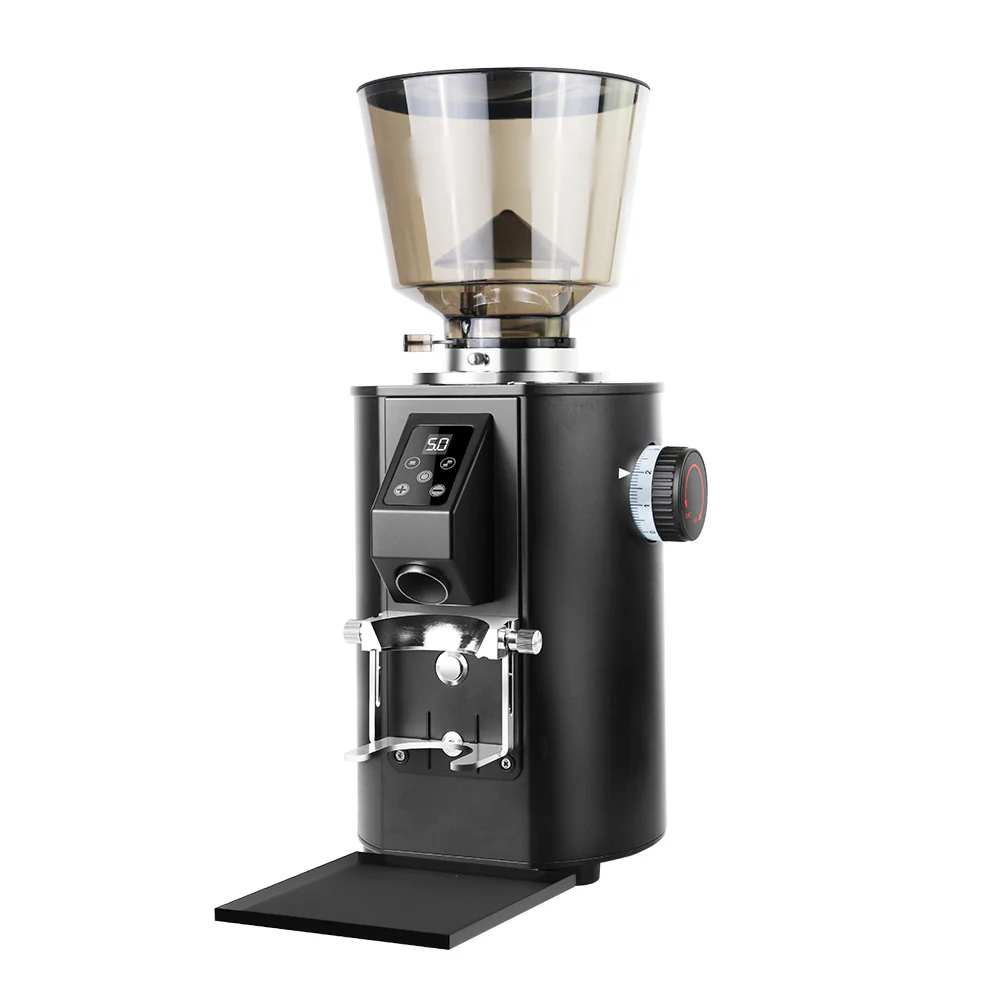K-64S Electric Coffee Grinder Commercial 64mm Flat Burr Coffee Grinder 500g Hopper Anti-Static for Café Coffee Mill