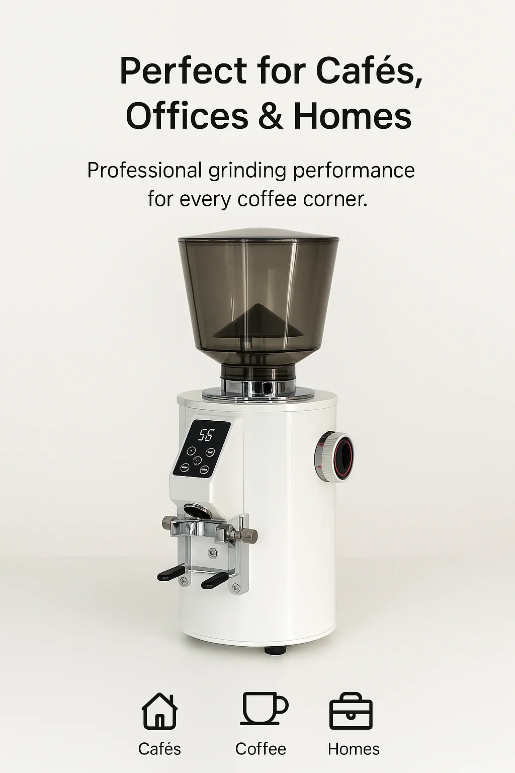 K-64S Electric Coffee Grinder Commercial 64mm Flat Burr Coffee Grinder 500g Hopper Anti-Static for Café Coffee Mill - Image 3