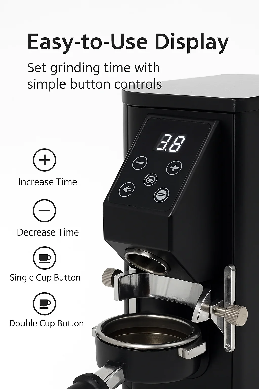 K-64S Electric Coffee Grinder Commercial 64mm Flat Burr Coffee Grinder 500g Hopper Anti-Static for Café Coffee Mill - Image 4