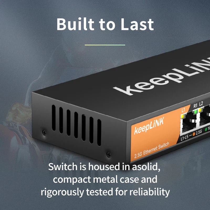 KeepLink 2.5Gb Switch with 5 Port Ethernet 1 Port 10G SFP+ Unmanaged Plug and Play - Image 3