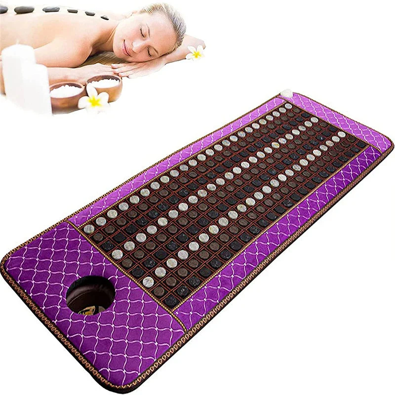 Large Far Infrared Heating Pad Natural Jade Tourmaline Mat Electric Hot Stone Heating Mattress Therapy Massage Cushion Jade Mat - Image 2