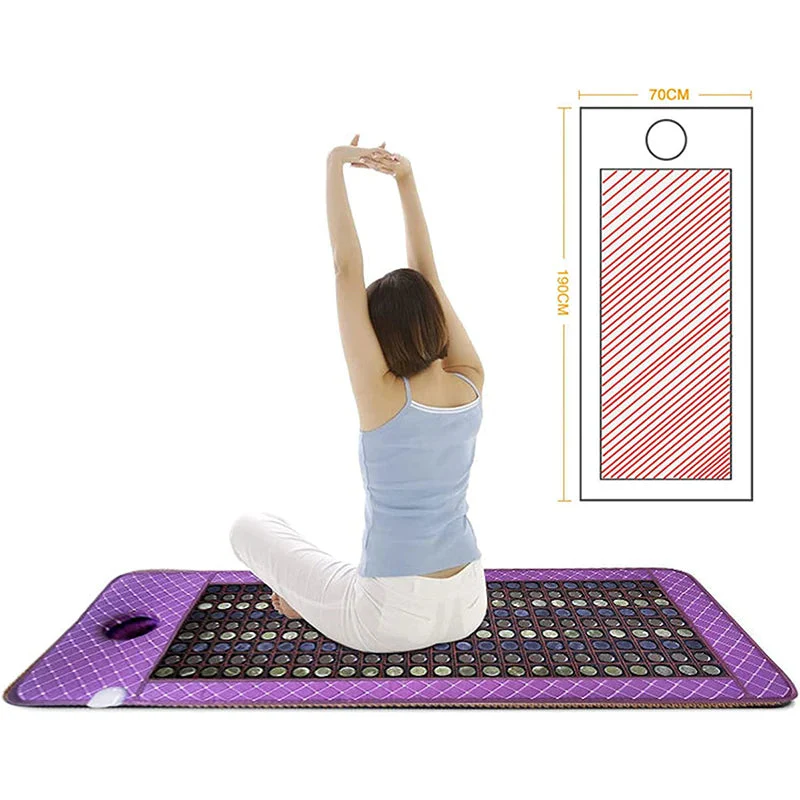 Large Far Infrared Heating Pad Natural Jade Tourmaline Mat Electric Hot Stone Heating Mattress Therapy Massage Cushion Jade Mat - Image 3