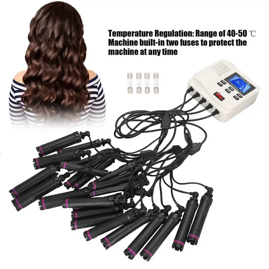 LCD Digital Hair Perm Machine PTC Heating Hair Curler Waver with Hair Rollers Temperature Adjustable Hair Styling Tool 110V-240V - Image 2