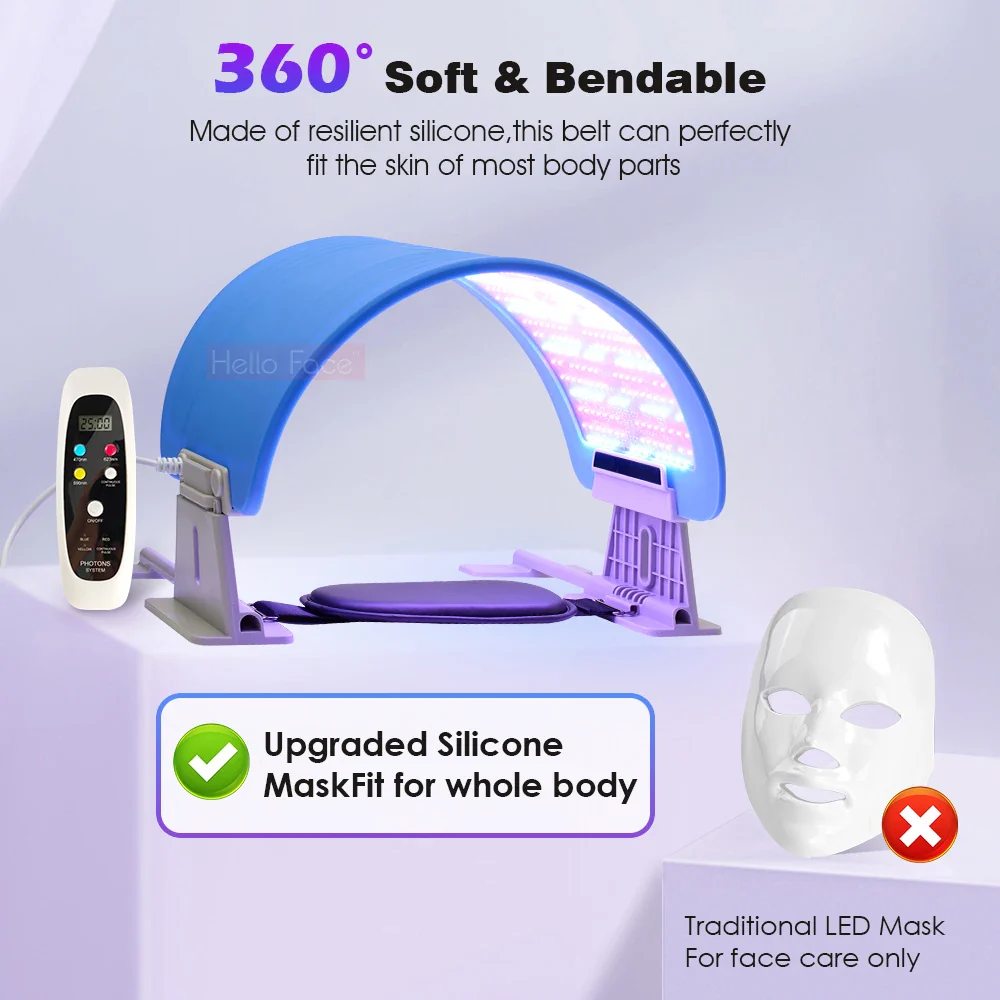 LED Beauty Mask 573 Lamp Beads LED Photon Beauty Device Foldable Face Body PDT Machine - Image 2