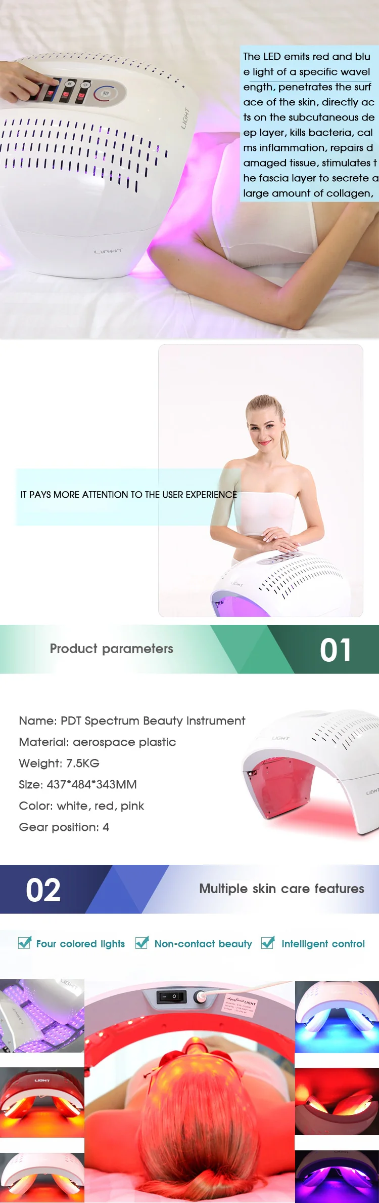 LED Facial Mask Photon Light Energy Therapy Lamp Facial Care Beauty Machine Skin Rejuvenation PDT Anti Aging Acne Wrinkle Remove - Image 10