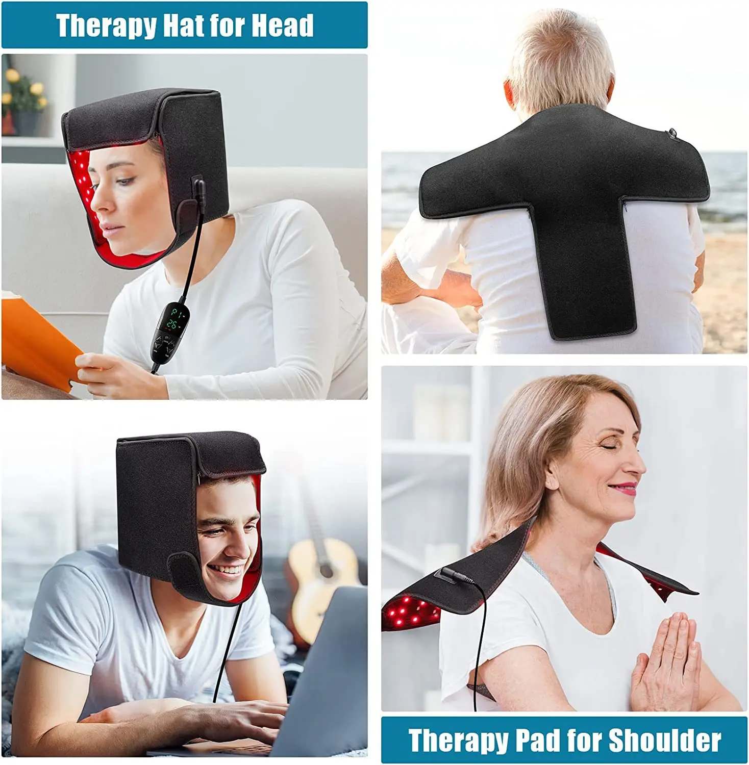 LED Red Light Therapy Hat For Hair Growth Red & Infrared Light Hair Growth Cap For Hair Loss Promote Hair Fast Regrow Care Cap - Image 3