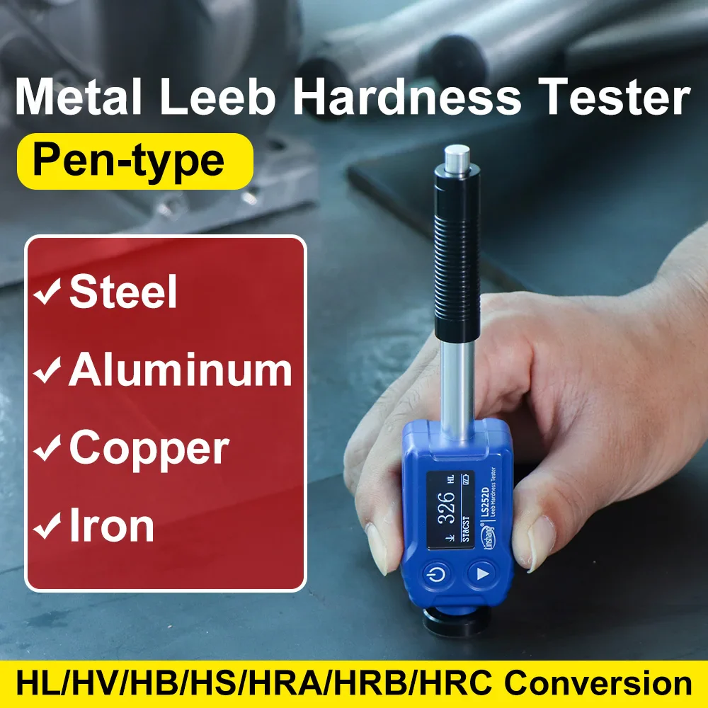 Leeb Hardness Tester Professional Durometer LS252D D Impact Device Pen-type Convert to HRA/HRB/HRC Good Repeatability