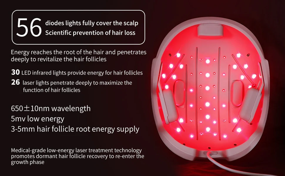 LESCOLTON Hair Growth Helmet Laser Cap Infrared Light LED Helmet Hair Growth Hat Hair Loss Device - Image 9