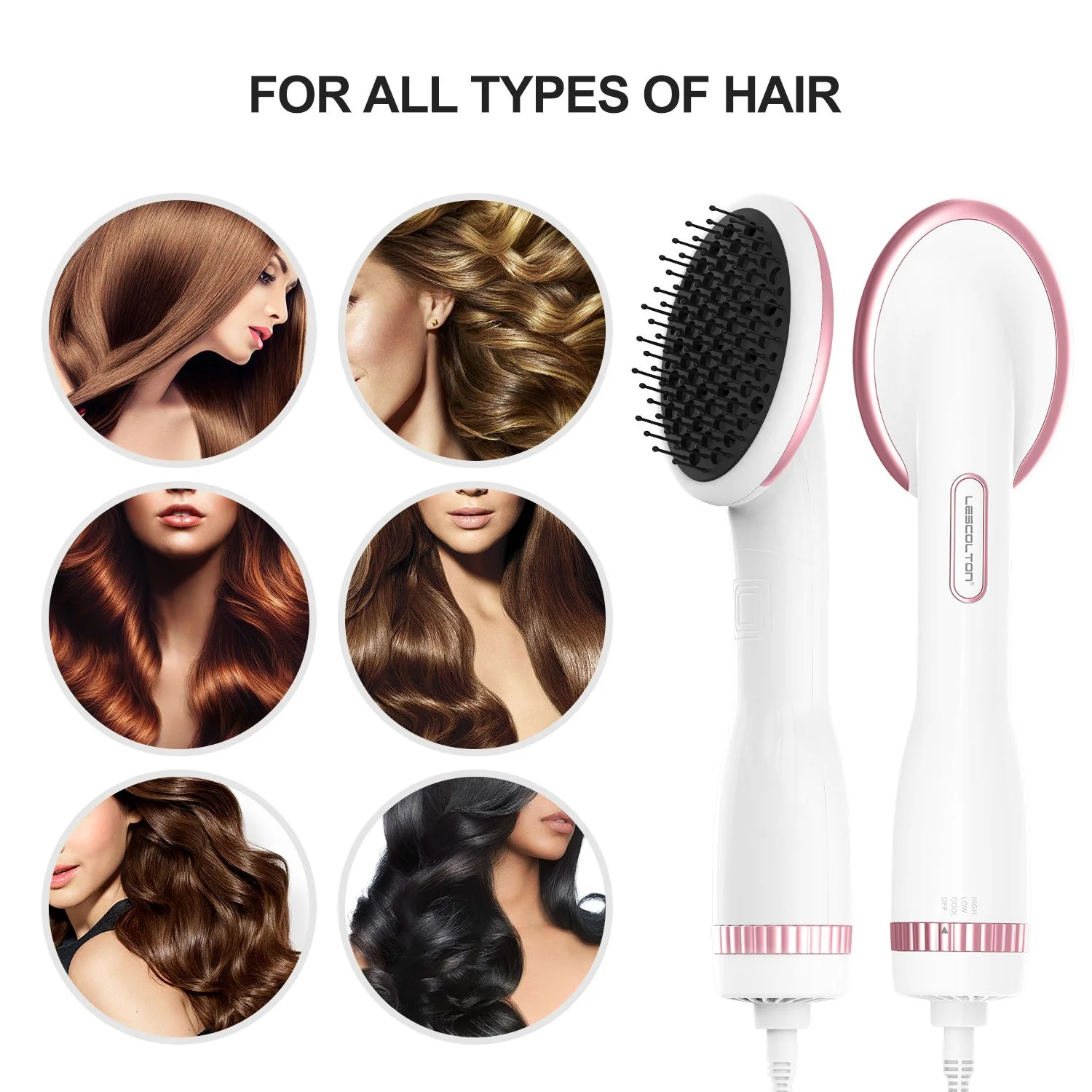 Lescolton LS-019 One Step Hair Dryer & Styler Hot Air Paddle Brush | Hair Dryer Straightener For All Hair Types | Eliminate Frizzing, Tangled Hair & Knots, Promote Healthy & Shiny Hair Locks - Image 5