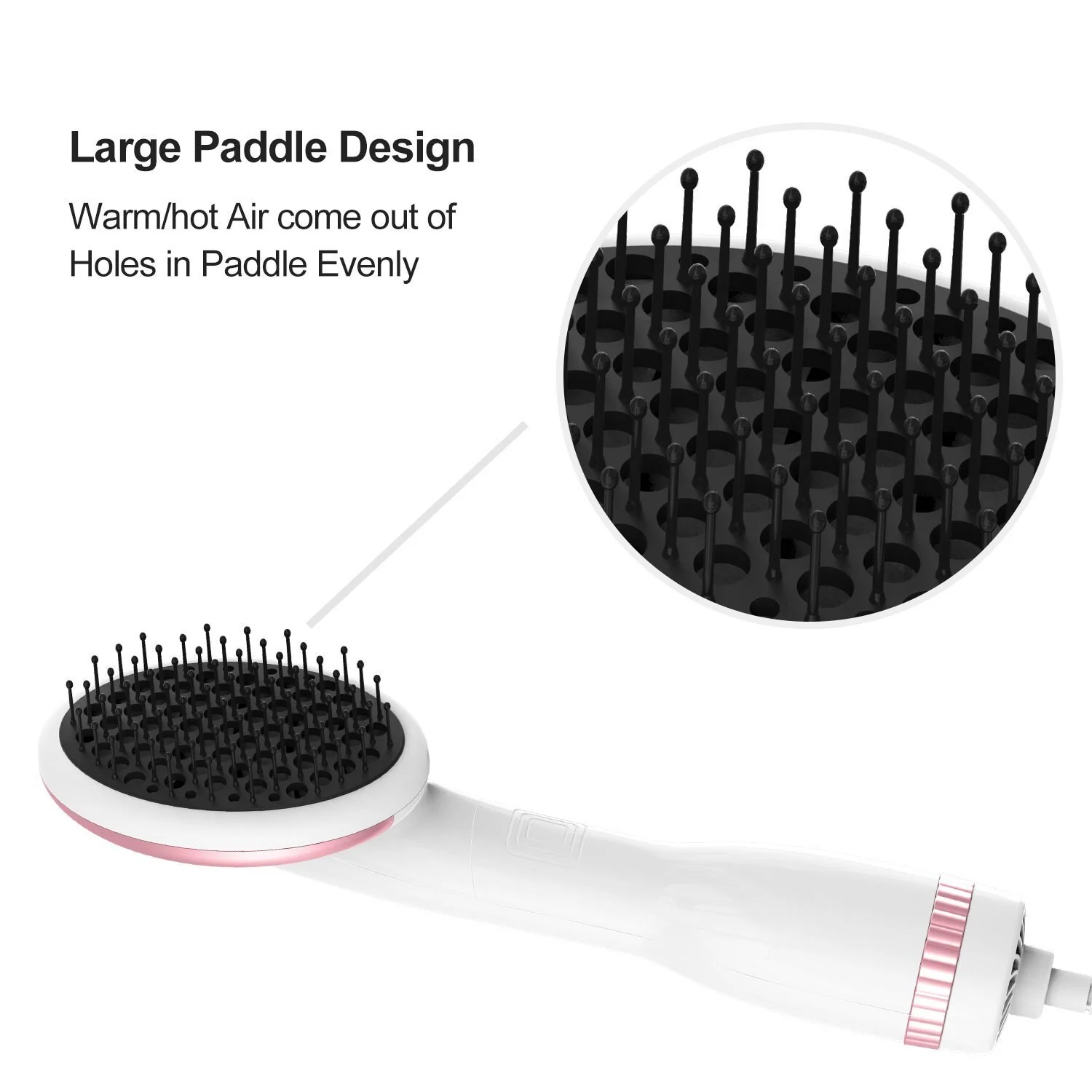 Lescolton One Step Hair Dryer & Styler Hot Air Paddle Brush Hair Dryer Straightener For All Hair Types Eliminate Frizzing 1000W - Image 5