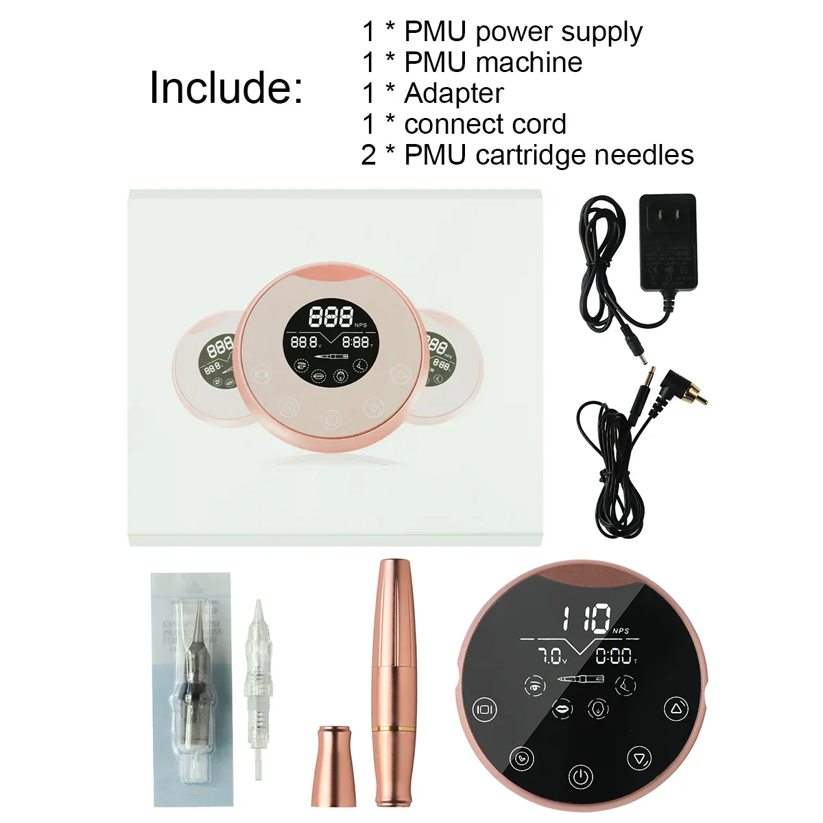 MAMBA Biomaser P90 PMU Tattoo Machine Pen Set Universal Cartridge Needle Dermografo Rotary Pen For Training Eyebrow Small Tattoo - Image 6