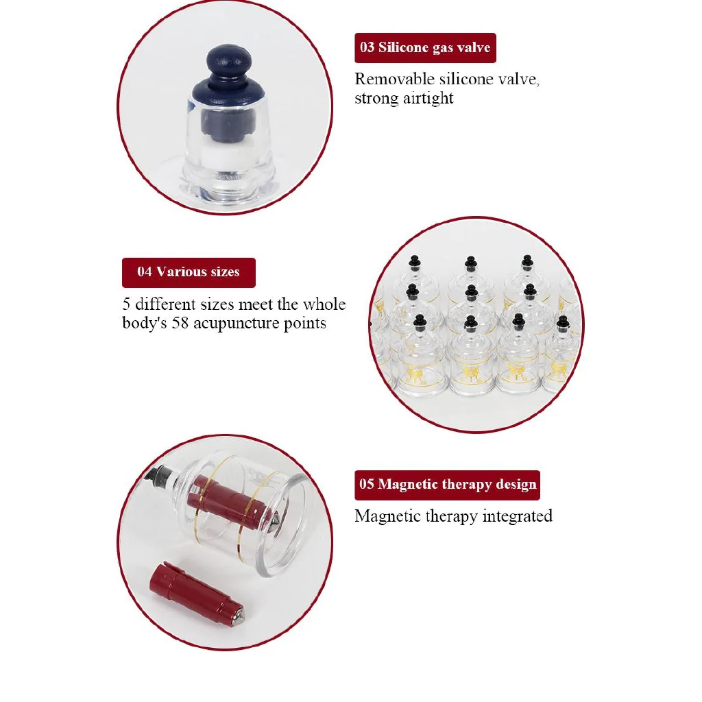 Massager jars vacuum suction therapy cupping set cans for massage 19 Cups Set - Image 9