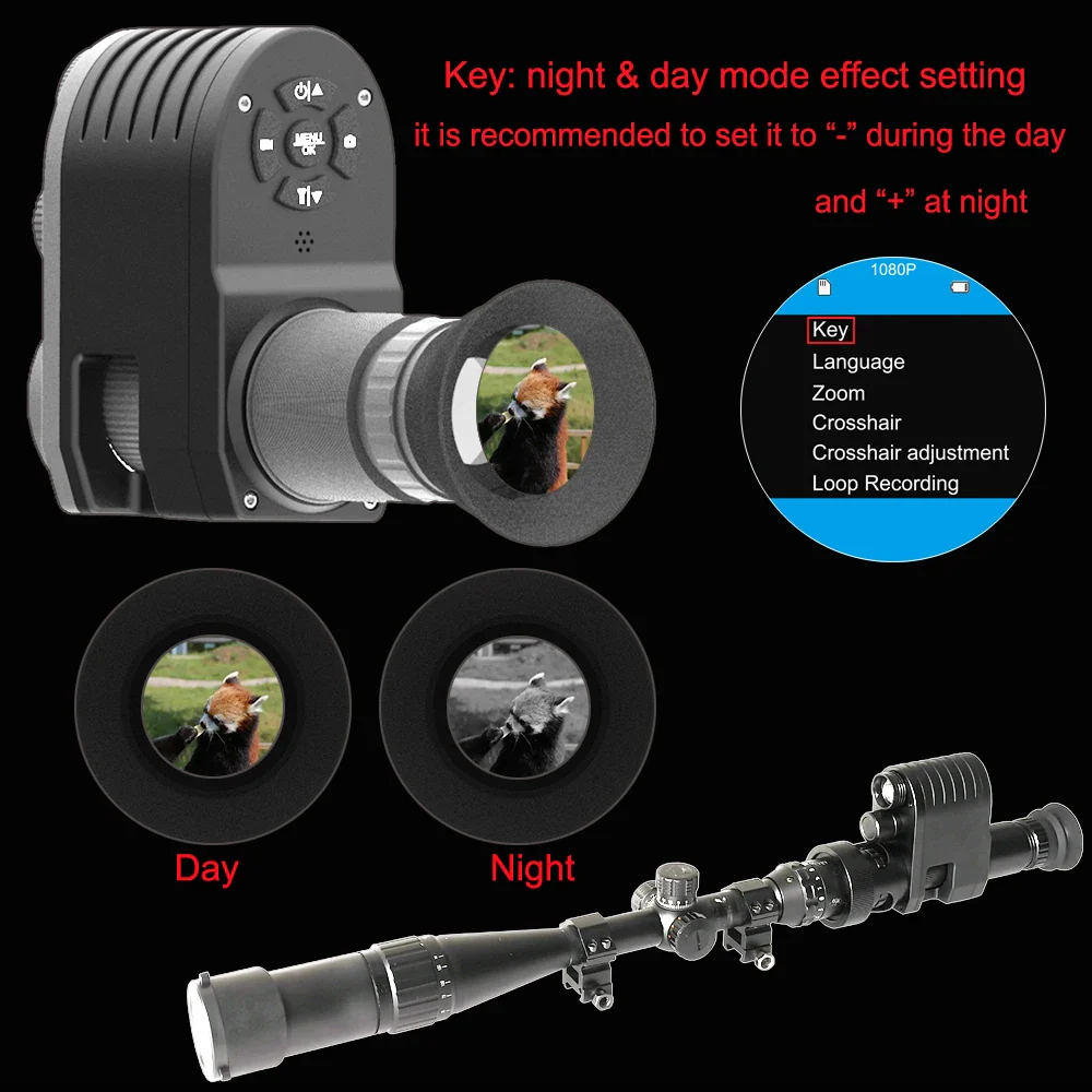 Megaorei M4 4X Digital Zoom Monoculars Telescope Add on Attachment 300M Infrared Night Vision Scope for Hunting Video Recording - Image 4