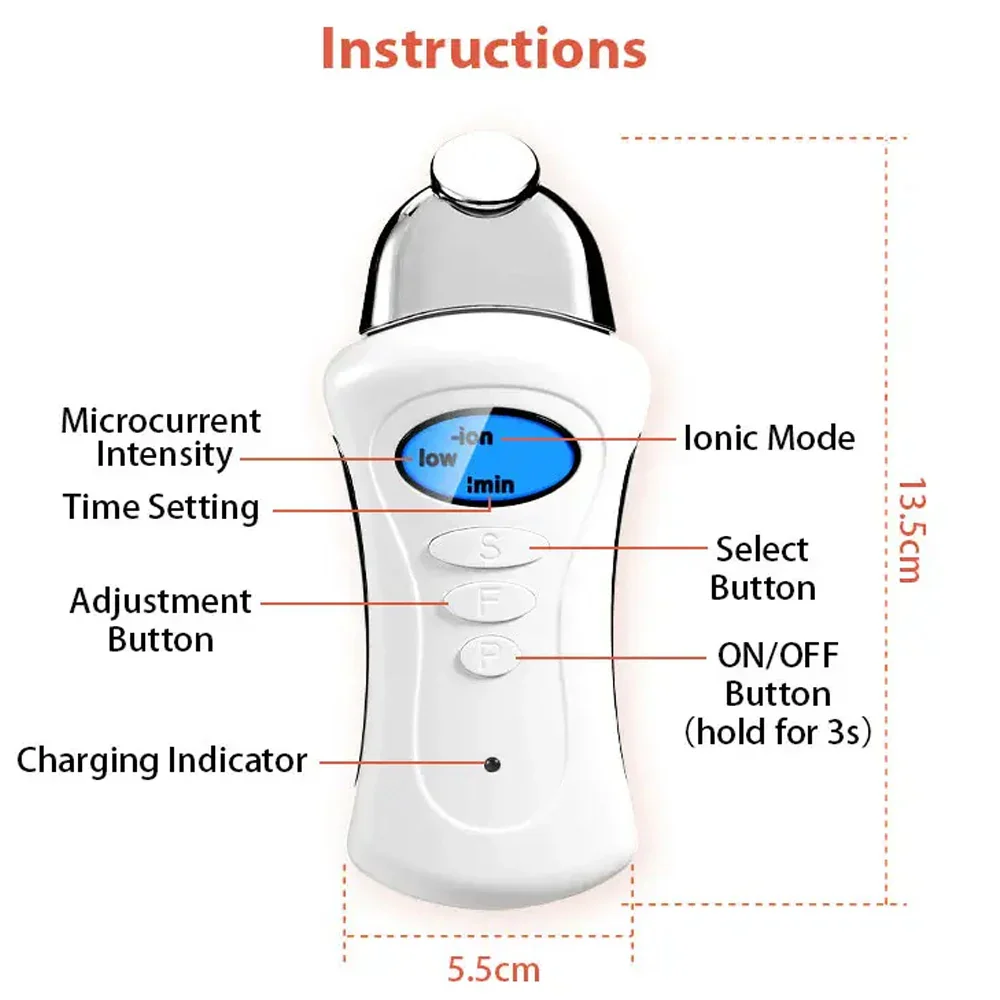 Micro Current Electroporation Galvanic Spa Body Face Lifting Facial Care Machine Skin Whitening Anti Wrinkle Face Beauty Decive - Image 6