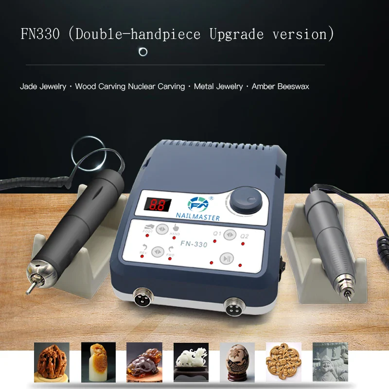 Micromotor Equipment High Rotation 90000rpm Nail Master Jewelry Polish Machine Two Handpiece for Polishing Wood Stone 150W FN330 - Image 2