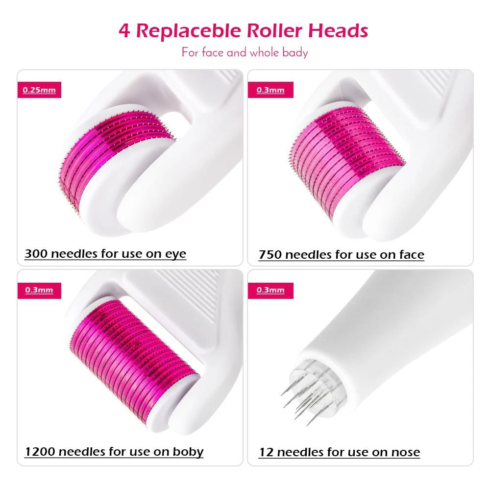 Microneedle Derma Roller Kit for Face 300/720/1200Titanium Derma roller Micro Needle Facial Roller Skin Microdermabrasion Rollor - Image 2