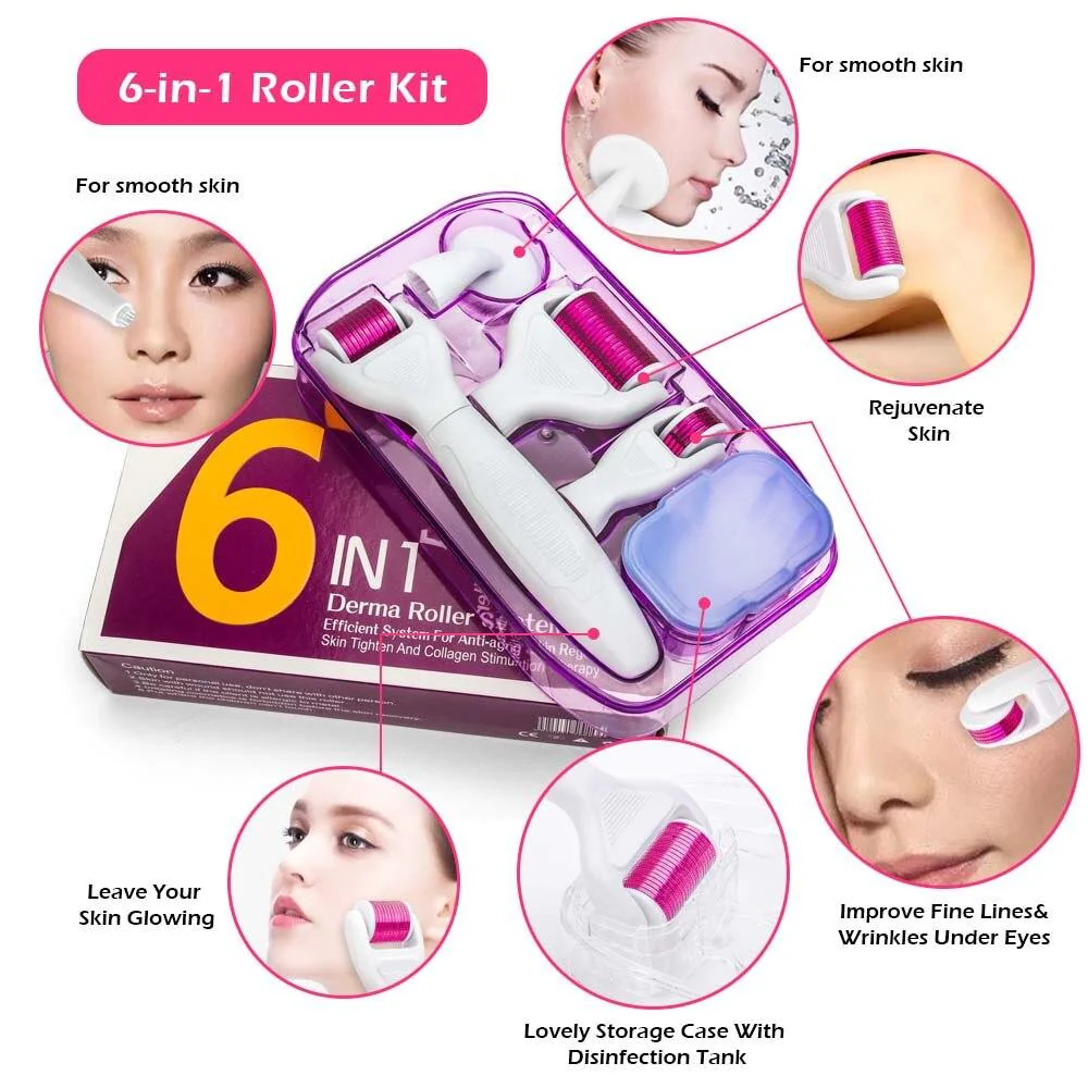 Microneedle Derma Roller Kit for Face 300/720/1200Titanium Derma roller Micro Needle Facial Roller Skin Microdermabrasion Rollor - Image 4