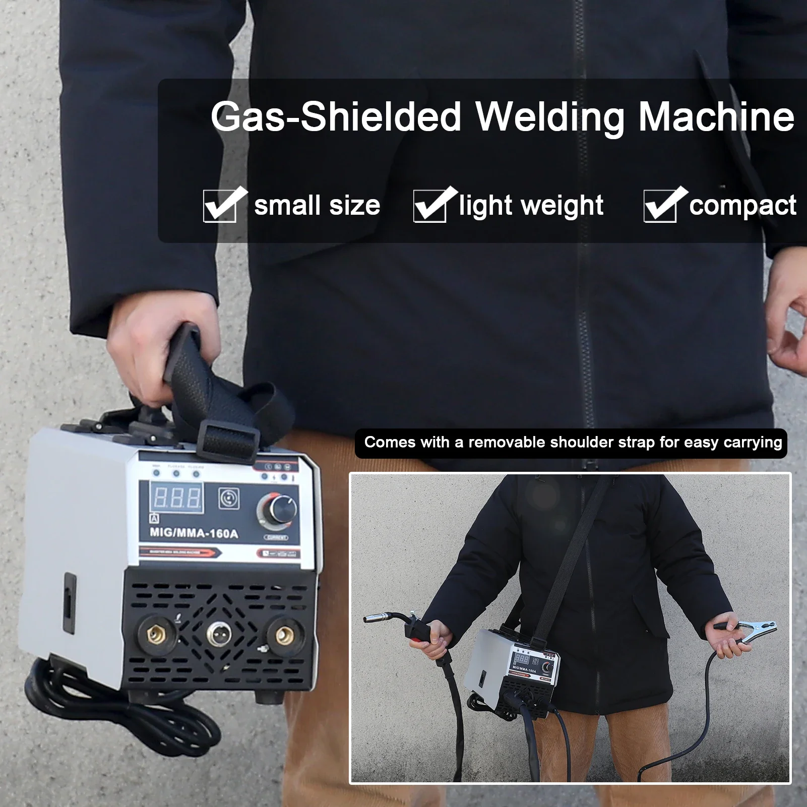 MIG MMA MAG TIG-160C Welding Machine Carbon Dioxide Gases-shelter Manual Welding Multipurpose Direct Current Inverter Welders - Image 4