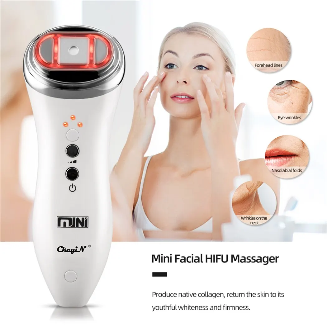 Mini HIFU Ultrasound Vibration Face Skin Tightening Machine Portable RF Face Lifting Device Anti-aging Facial Toning Device - Image 3
