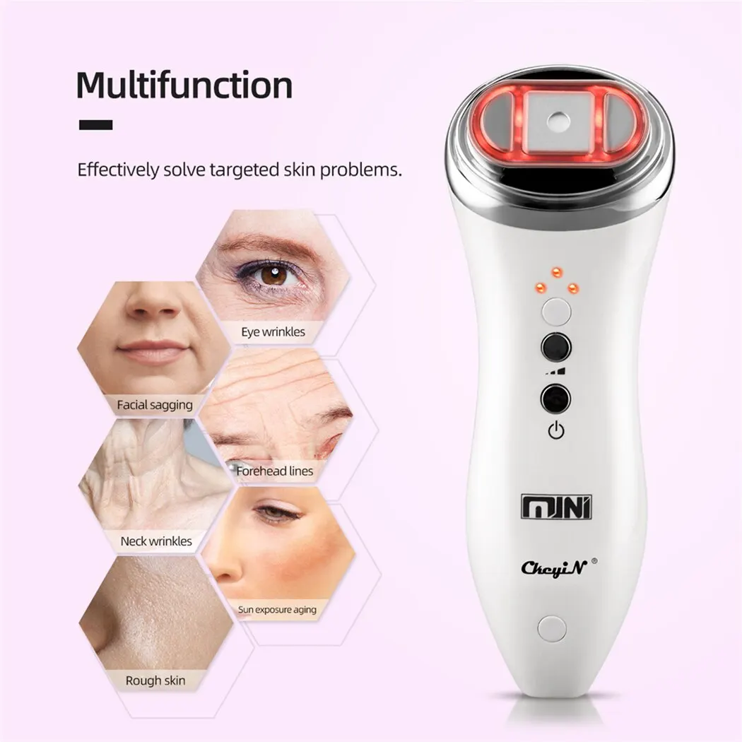 Mini HIFU Ultrasound Vibration Face Skin Tightening Machine Portable RF Face Lifting Device Anti-aging Facial Toning Device - Image 4
