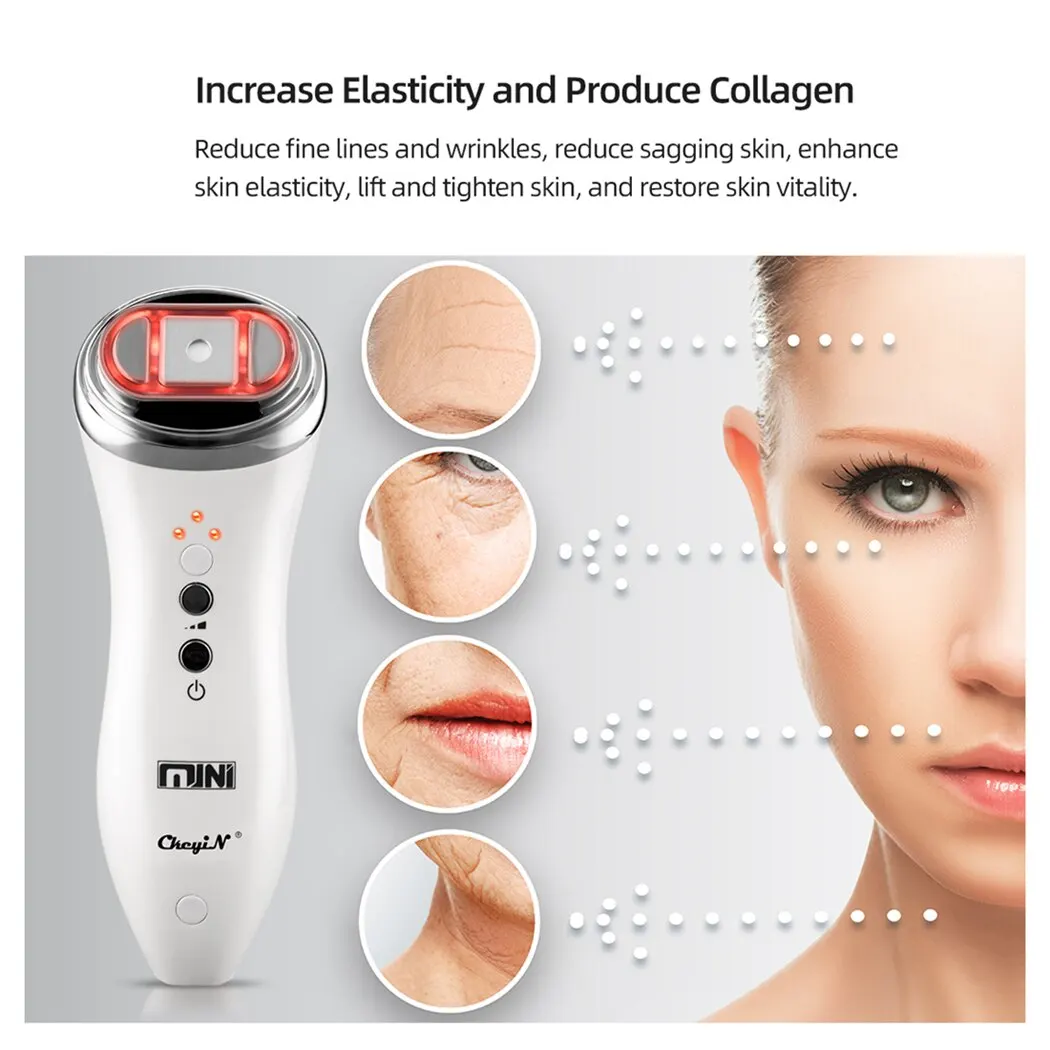 Mini HIFU Ultrasound Vibration Face Skin Tightening Machine Portable RF Face Lifting Device Anti-aging Facial Toning Device - Image 6
