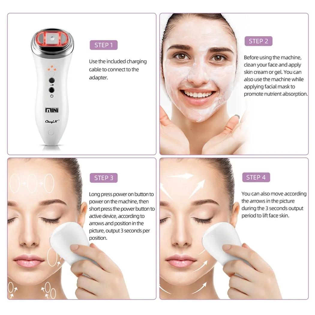 Mini HIFU Ultrasound Vibration Face Skin Tightening Machine Portable RF Face Lifting Device Anti-aging Facial Toning Device - Image 8