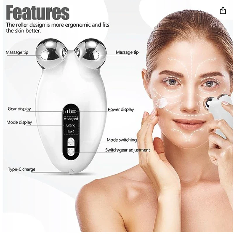 Mini Microcurrent Face Lift Device Roller,Lift The face and Tighten The Skin, Wrinkle Remover Toning skin care & tools(facial) - Image 6
