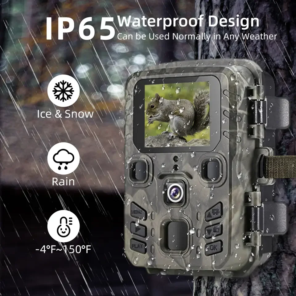 Mini301 Trail Camera Night Vision Hunting Motion 1080P 20MP IP65 Waterproof Outdoor Wild Camera with IR LED Range Up To 65ft - Image 4