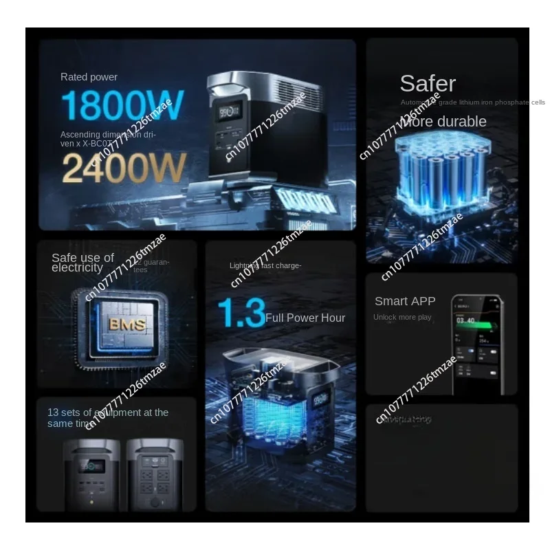 Mobile Outdoor Power Supply 1800W Fast Charging Version 220V Large Capacity And High Power 1 kWh - Image 6