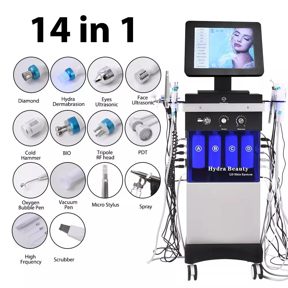 Multifunction Oxygen Hydra Dermabrasion Skin Care Machine Facial Ultrasonic Cleaning Rejuvenation Remove Blackhead Face Lifting - Image 2