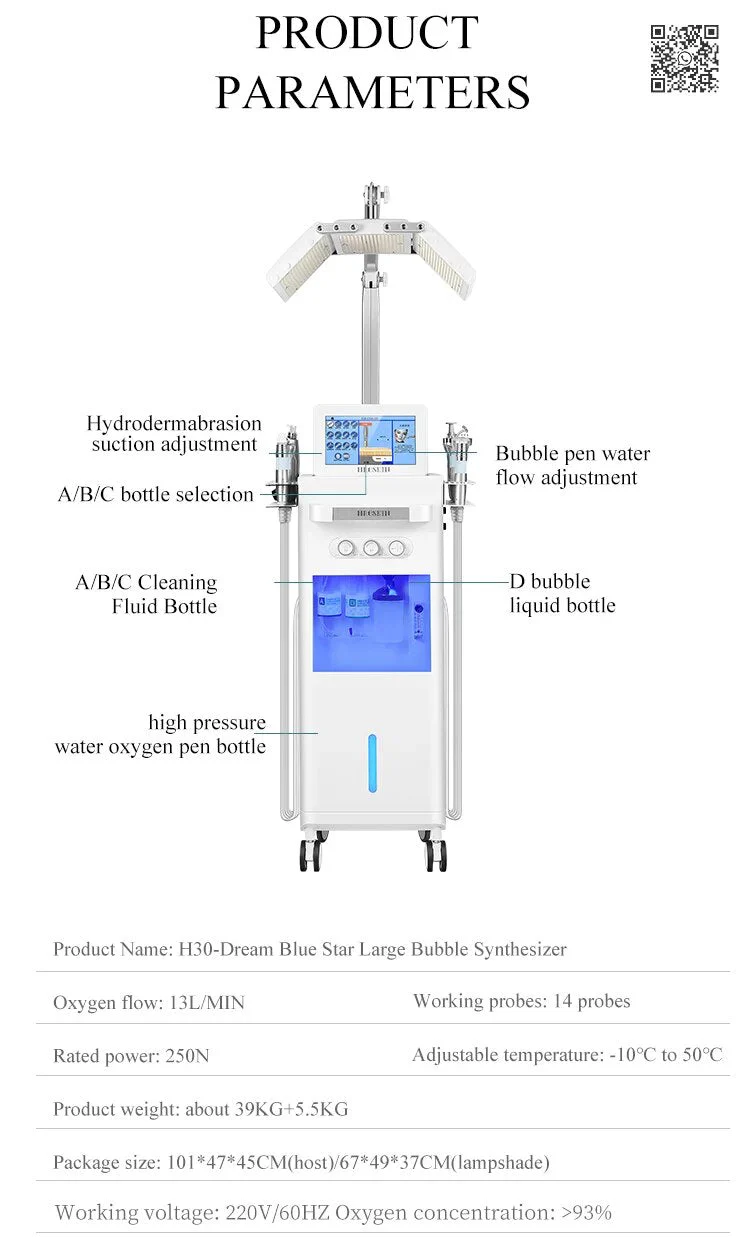 Multifunctional 14 in 1 Pore Cleansing Skin Rejuvenation Diamond Aqua Oxygen Jet Facial Lifting Peeling Beauty Machine - Image 6